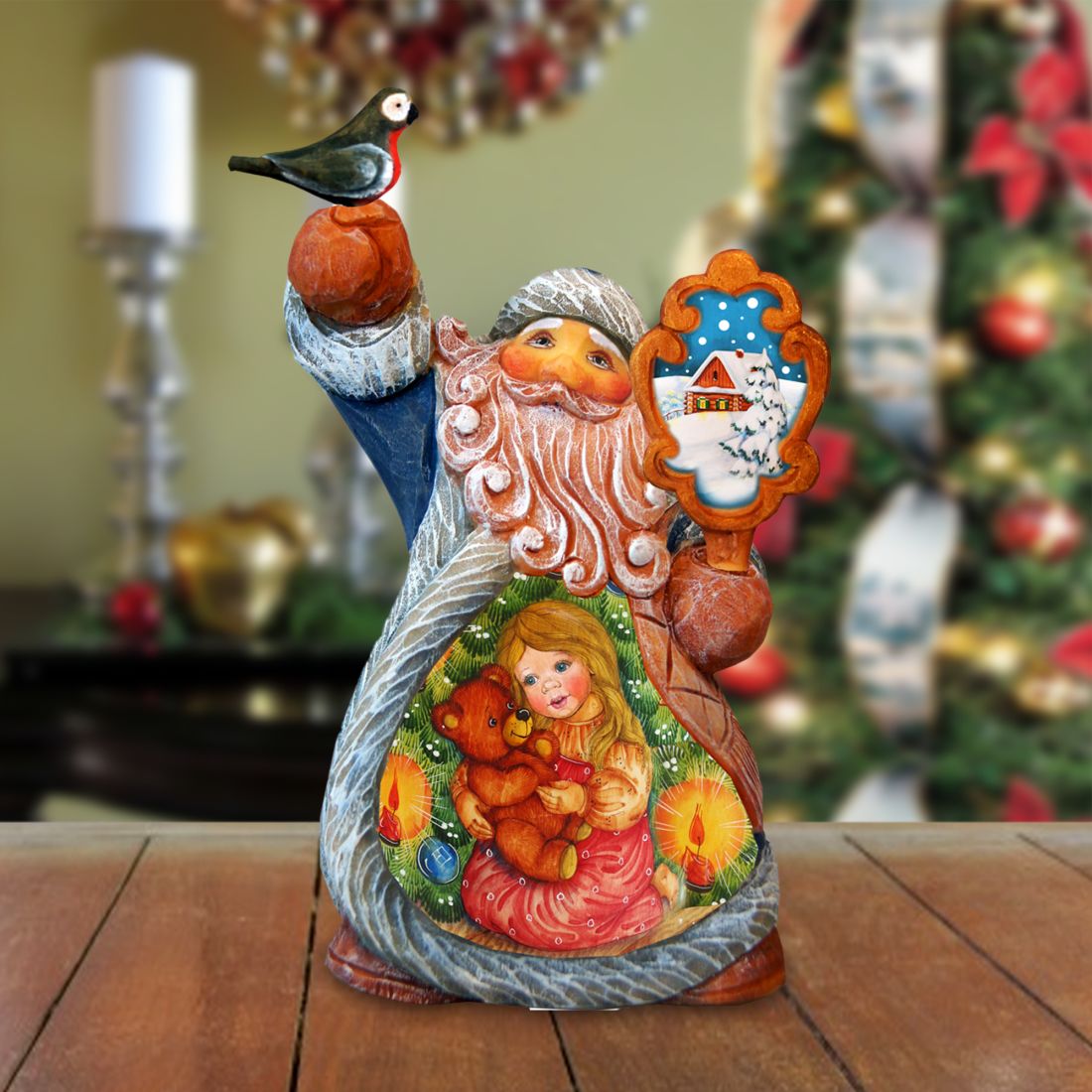 Early Friends Tiny Tale Santa Christmas Figurine by G. DeBrekht - Christmas Santa Snowman Decor - 561638