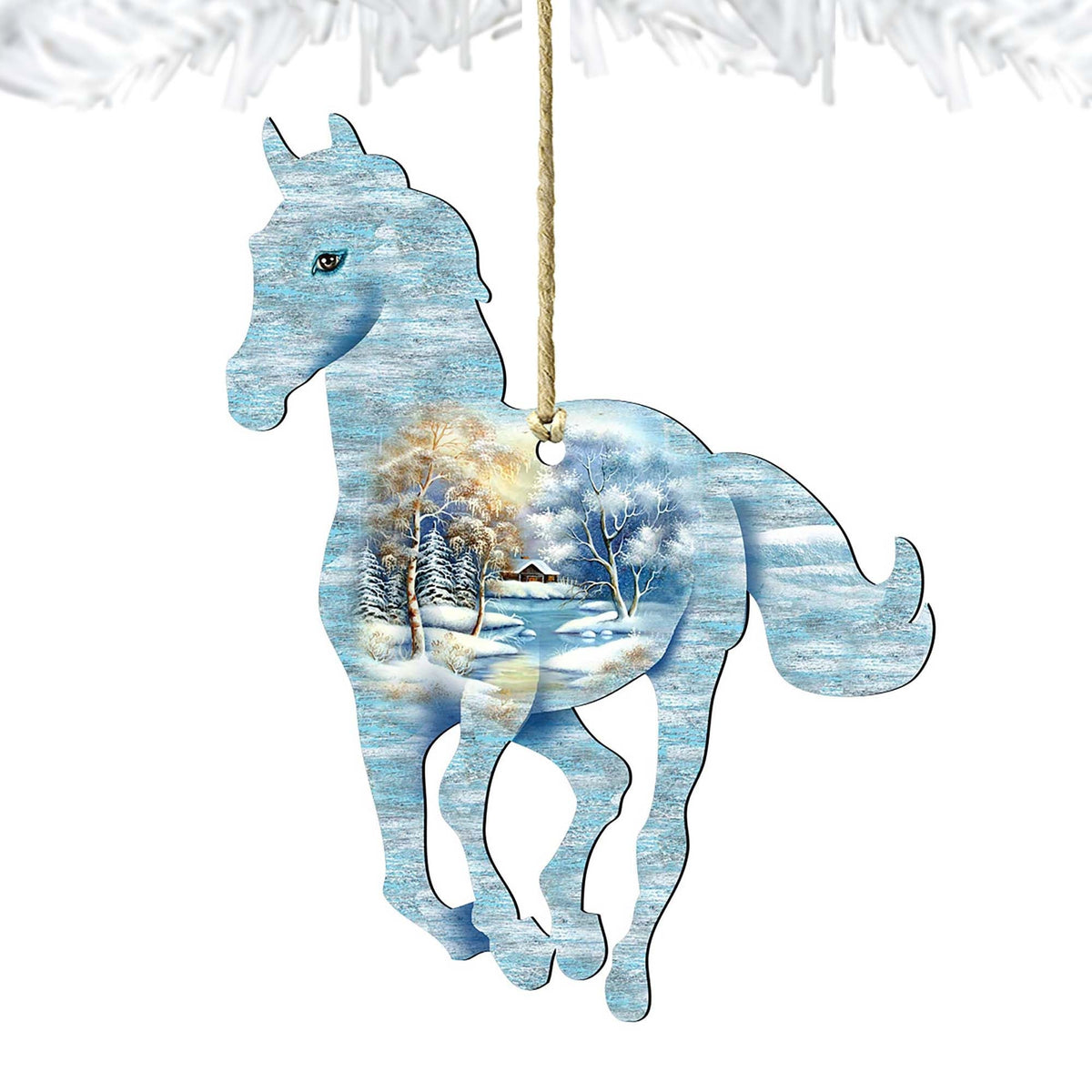 Horse Wooden Ornaments by Nature Wonders - Wildlife Holiday Decor - 8198155-2