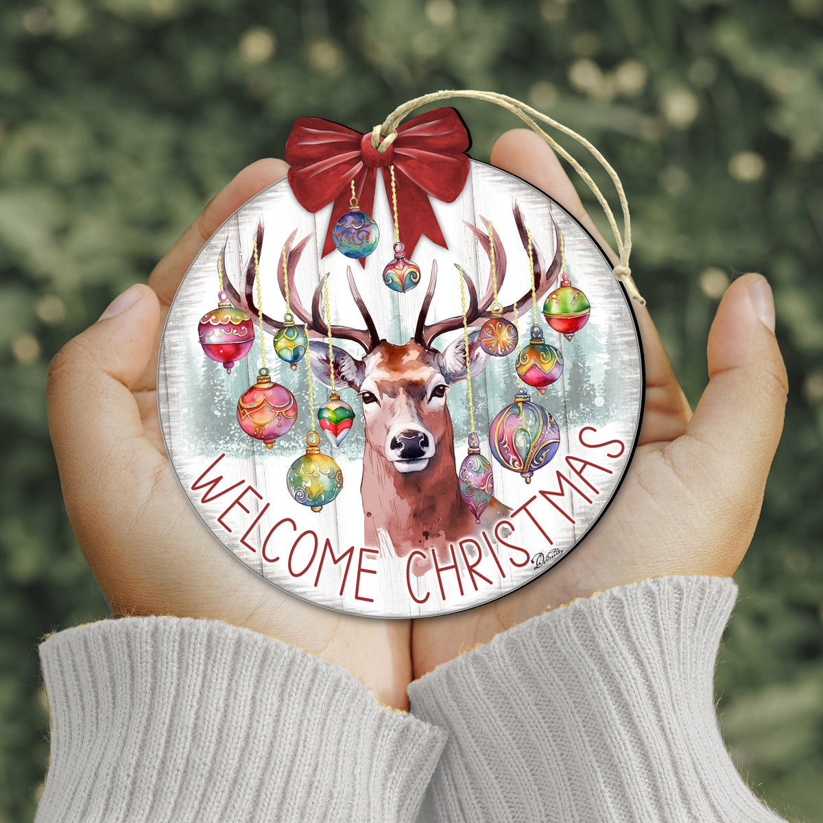 Welcome Christmas Wooden Ornaments by G. Debrekht Christmas Decor - 933118
