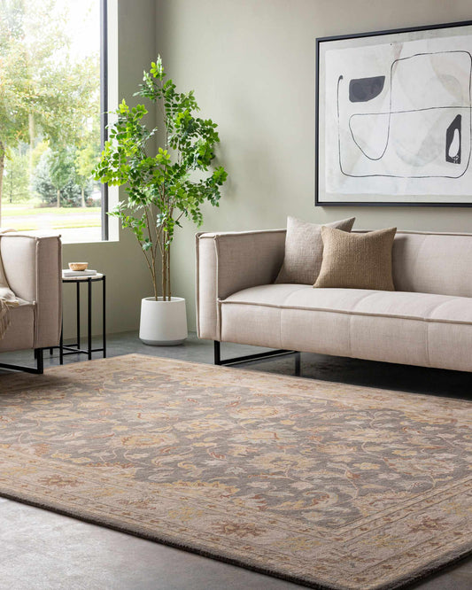 Cherryfield Hand Tufted Taupe Wool Rug