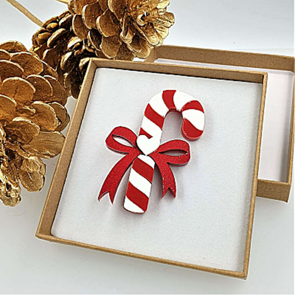 Candy Cane Brooch by Cherryloco