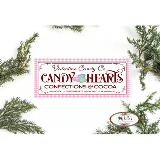 Candy Hearts Valentine Candy Sign - Wreath Enhancement
