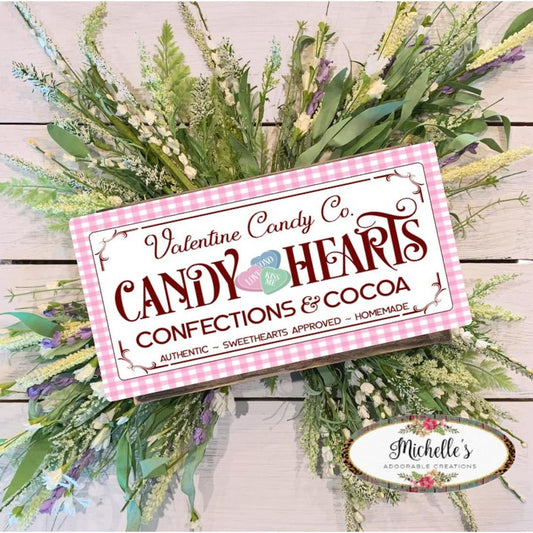 Candy Hearts Valentine Candy Sign - Wreath Enhancement
