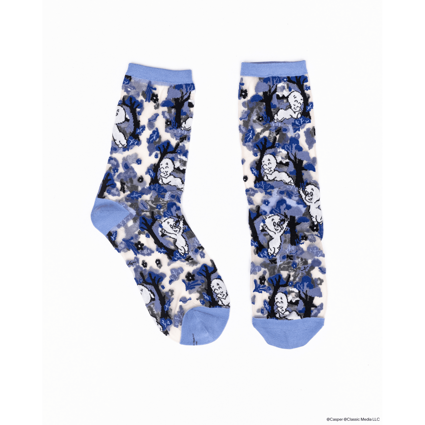 Casper and Trees Sheer Crew Socks