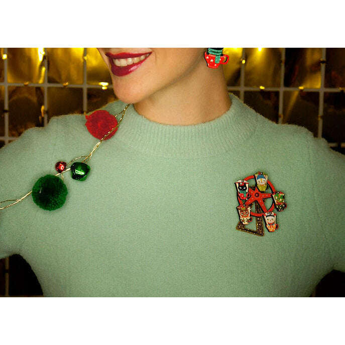 Cat Ferris Wheel Brooch by Laliblue