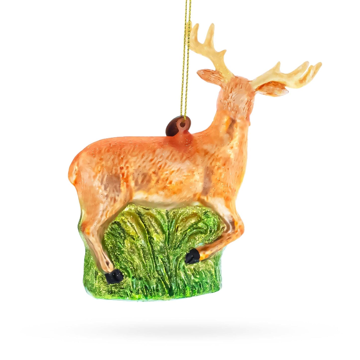 White-Tailed Deer Glass Christmas Ornament