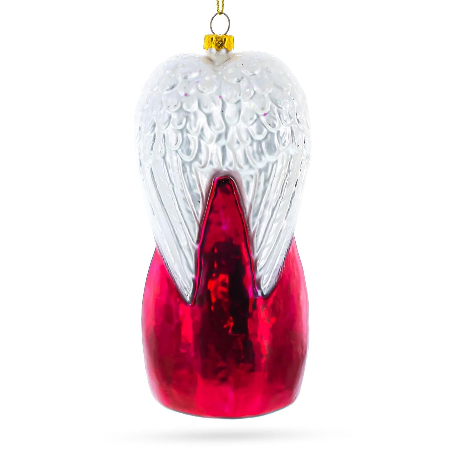 Angel with Three Wise Men Glass Christmas Ornament