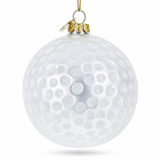 Textured Golf Ball Glass Christmas Ornament