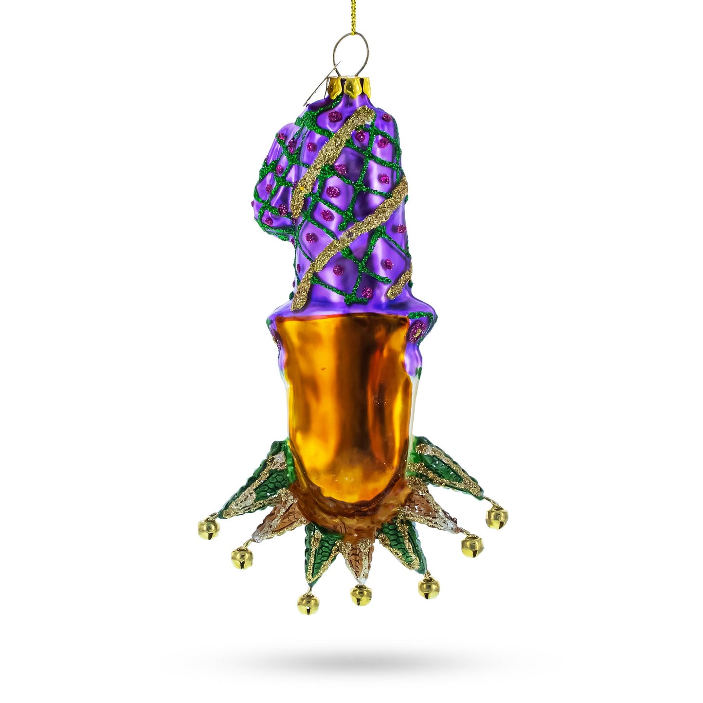 Mardi Gras Mask Glass Christmas Ornament