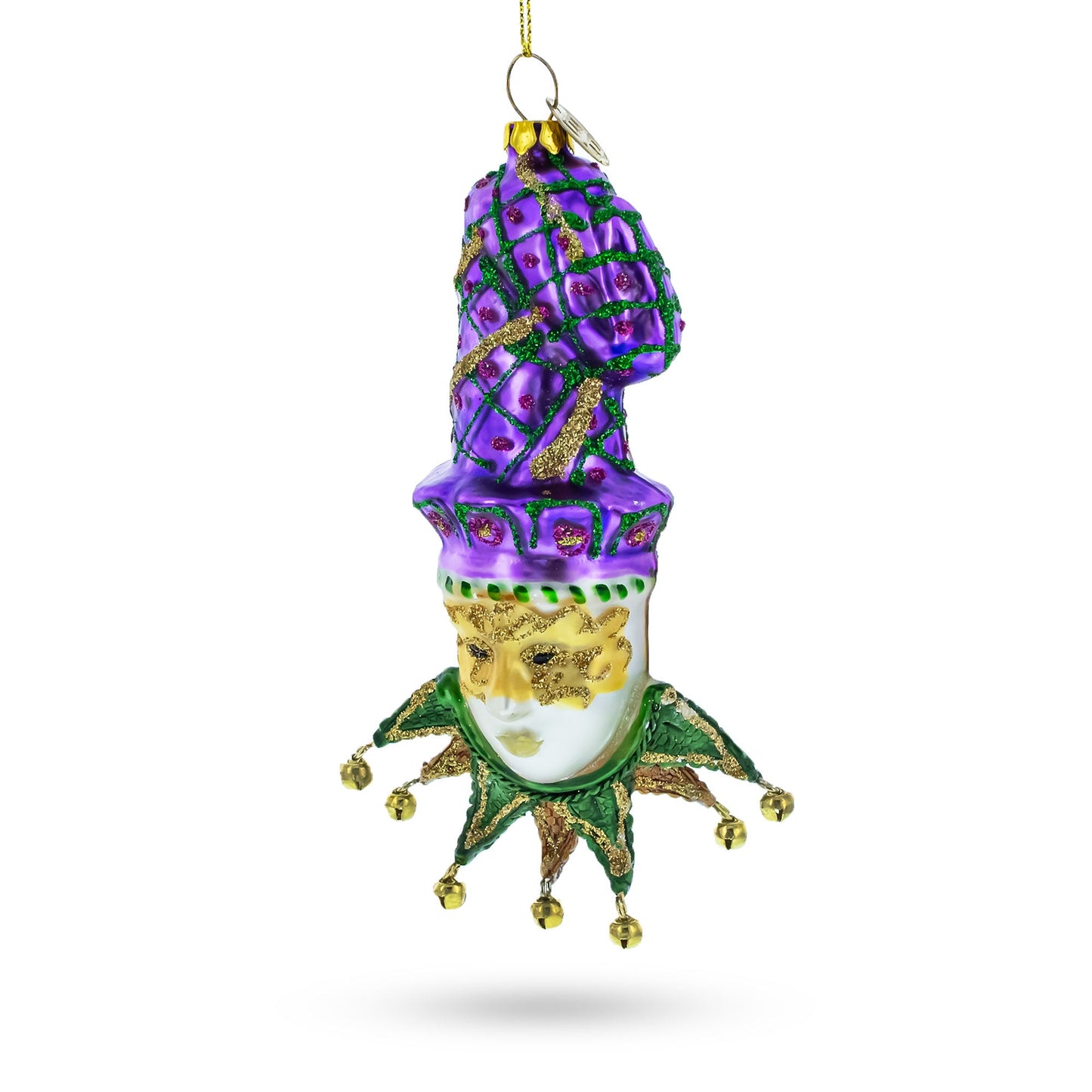 Mardi Gras Mask Glass Christmas Ornament