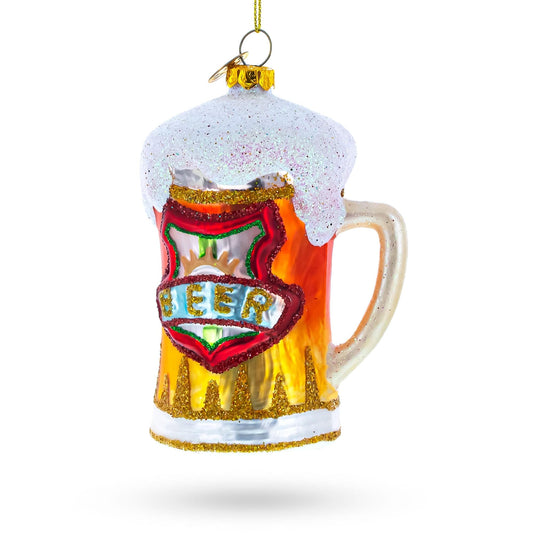 Frothy Beer Stein Glass Christmas Ornament