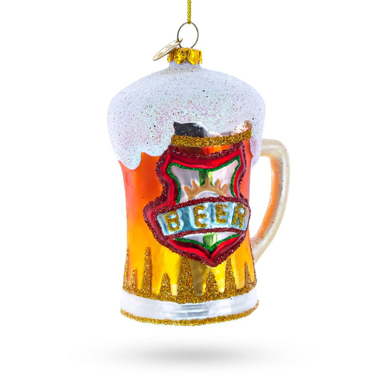 Frothy Beer Stein Glass Christmas Ornament