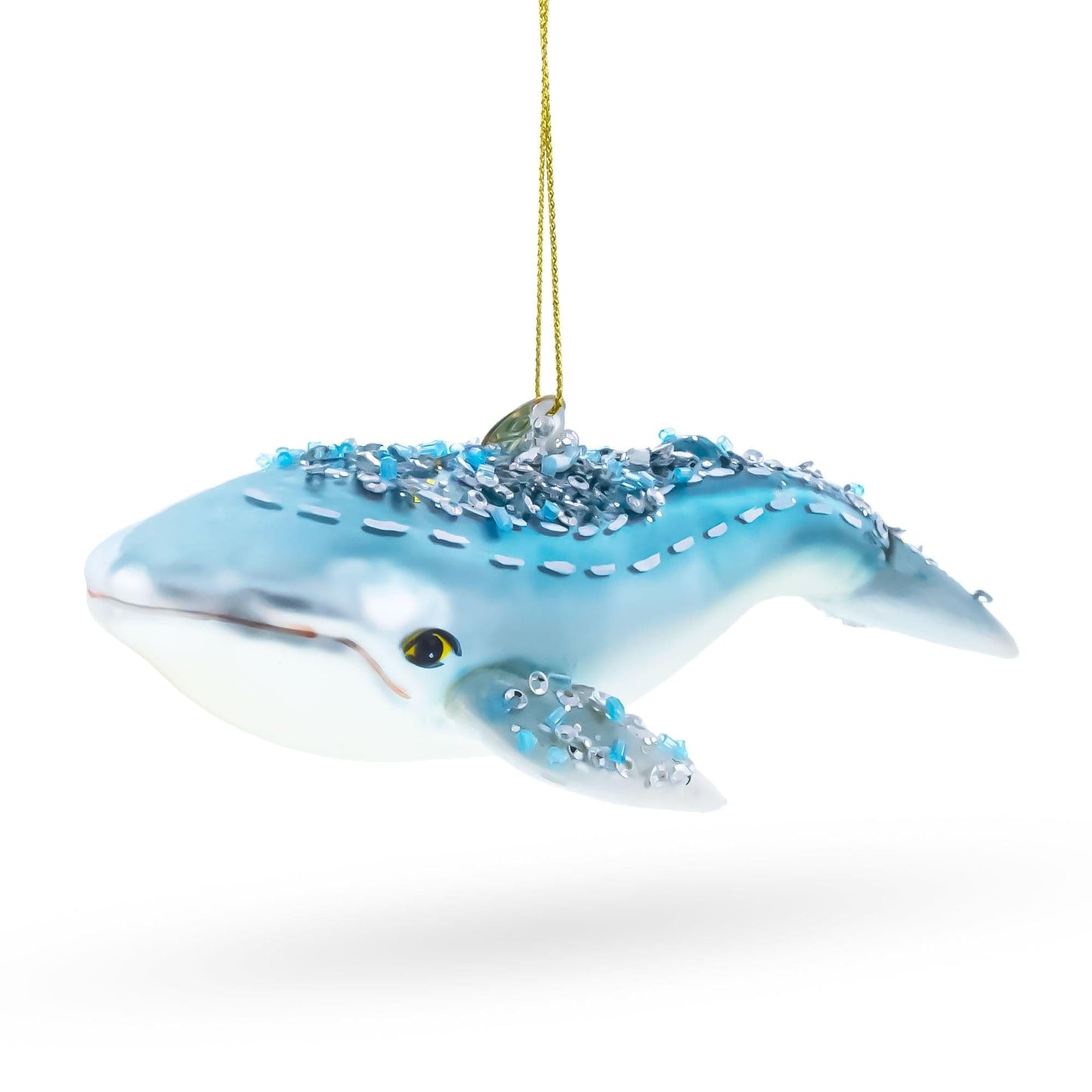 Blue Whale Glass Christmas Ornament