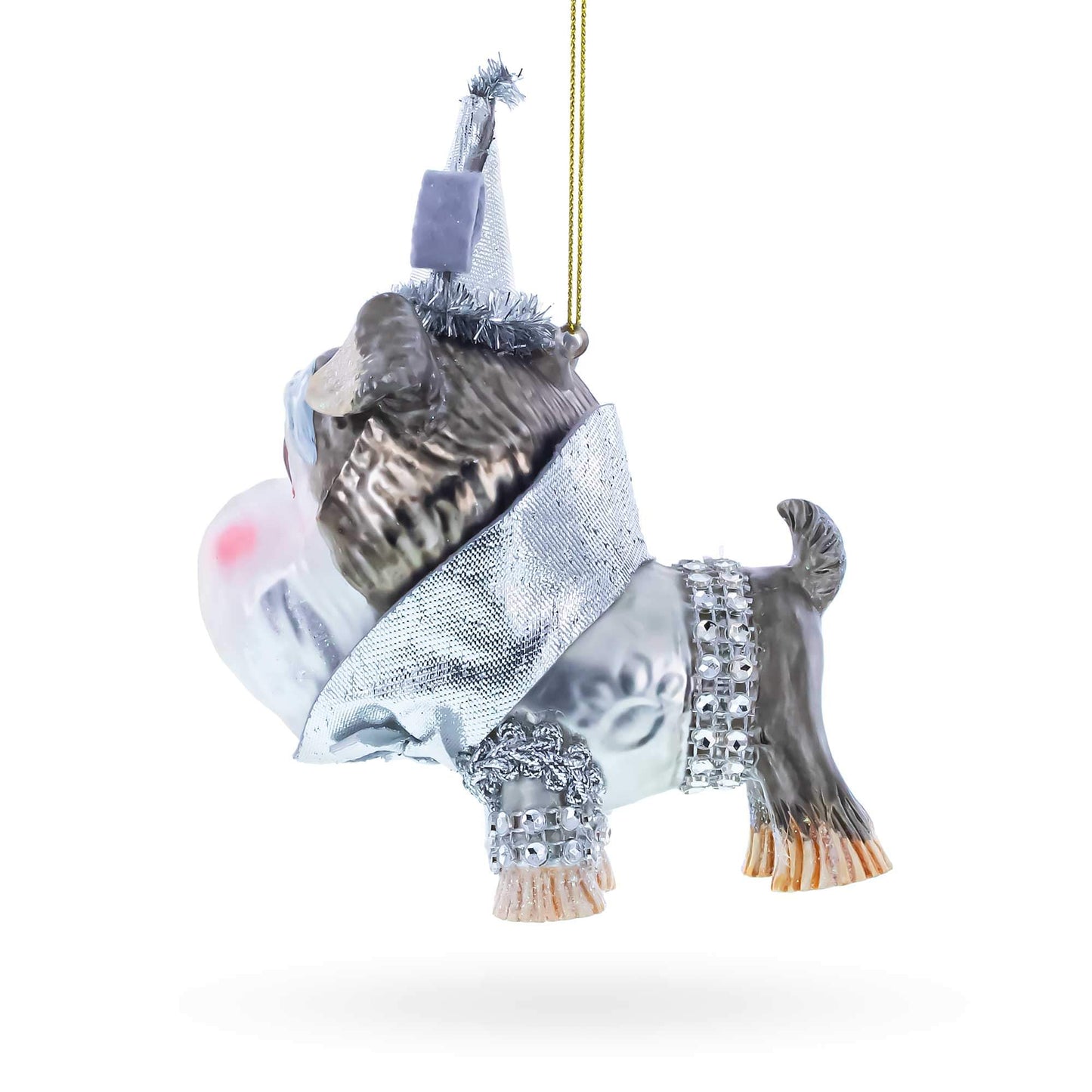 Schnauzer Glass Christmas Ornament