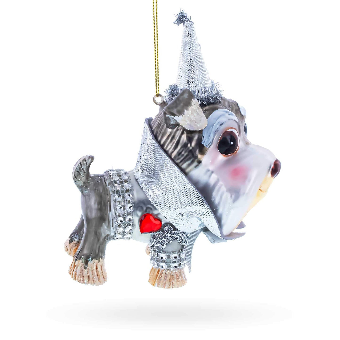 Schnauzer Glass Christmas Ornament