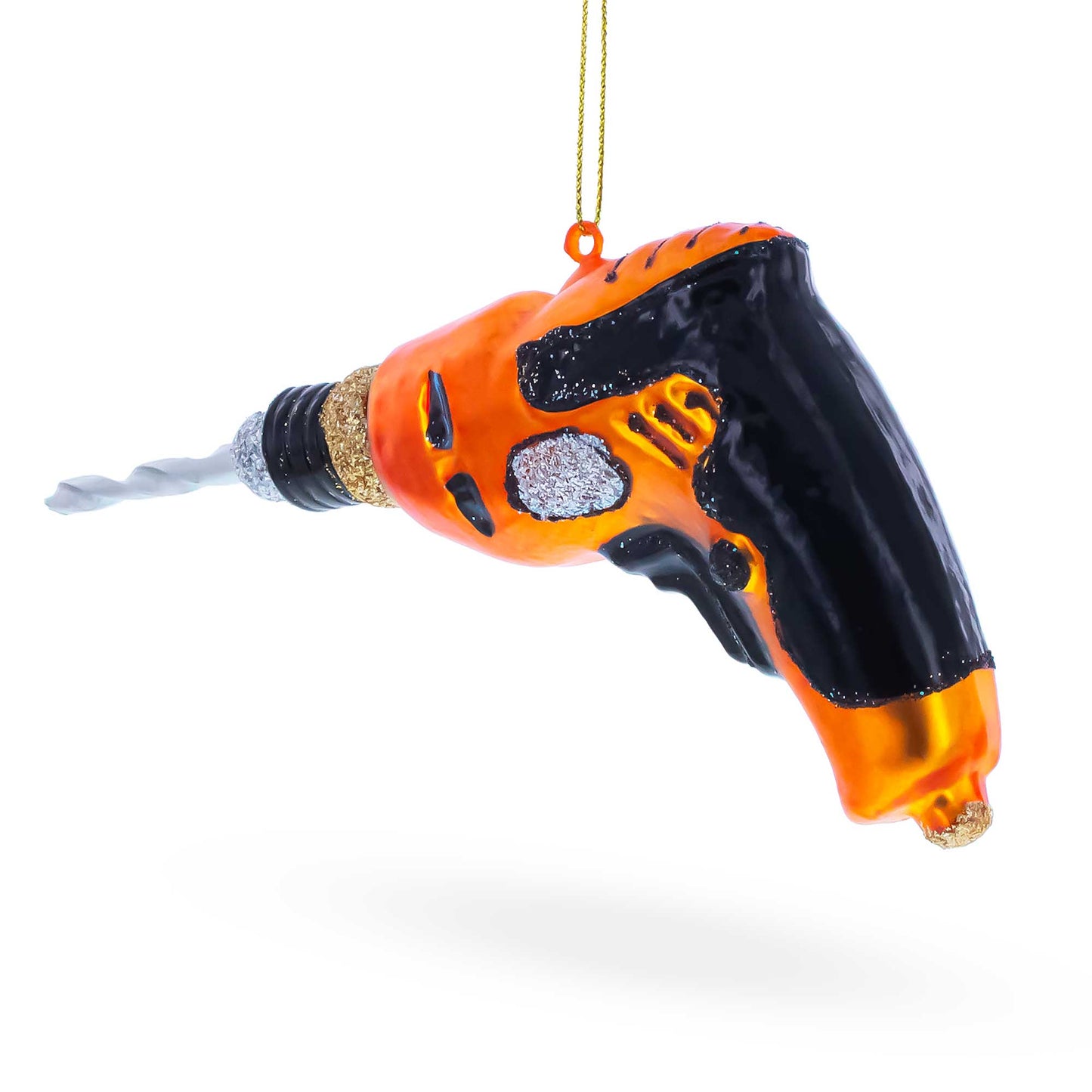 Power Drill Tool Glass Christmas Ornament