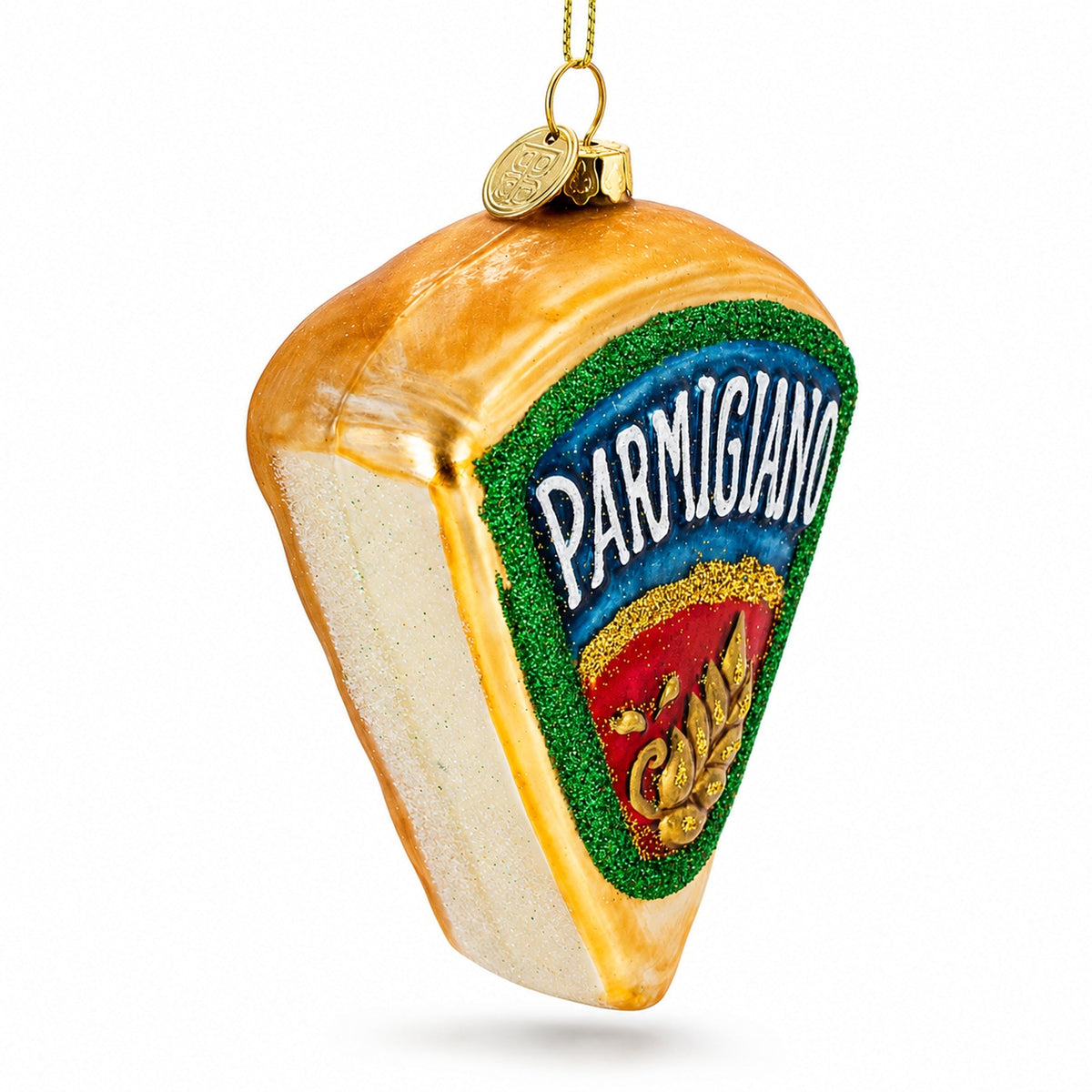 Italian Cheese Glass Christmas Ornament