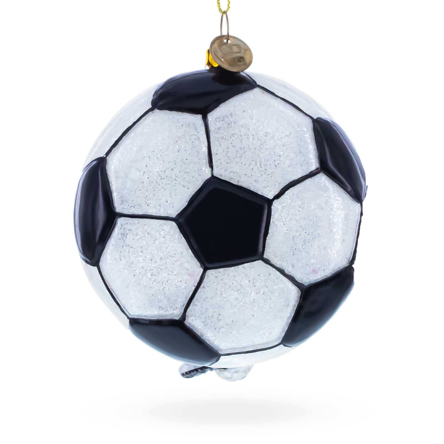Football Player Glass Christmas Ornament