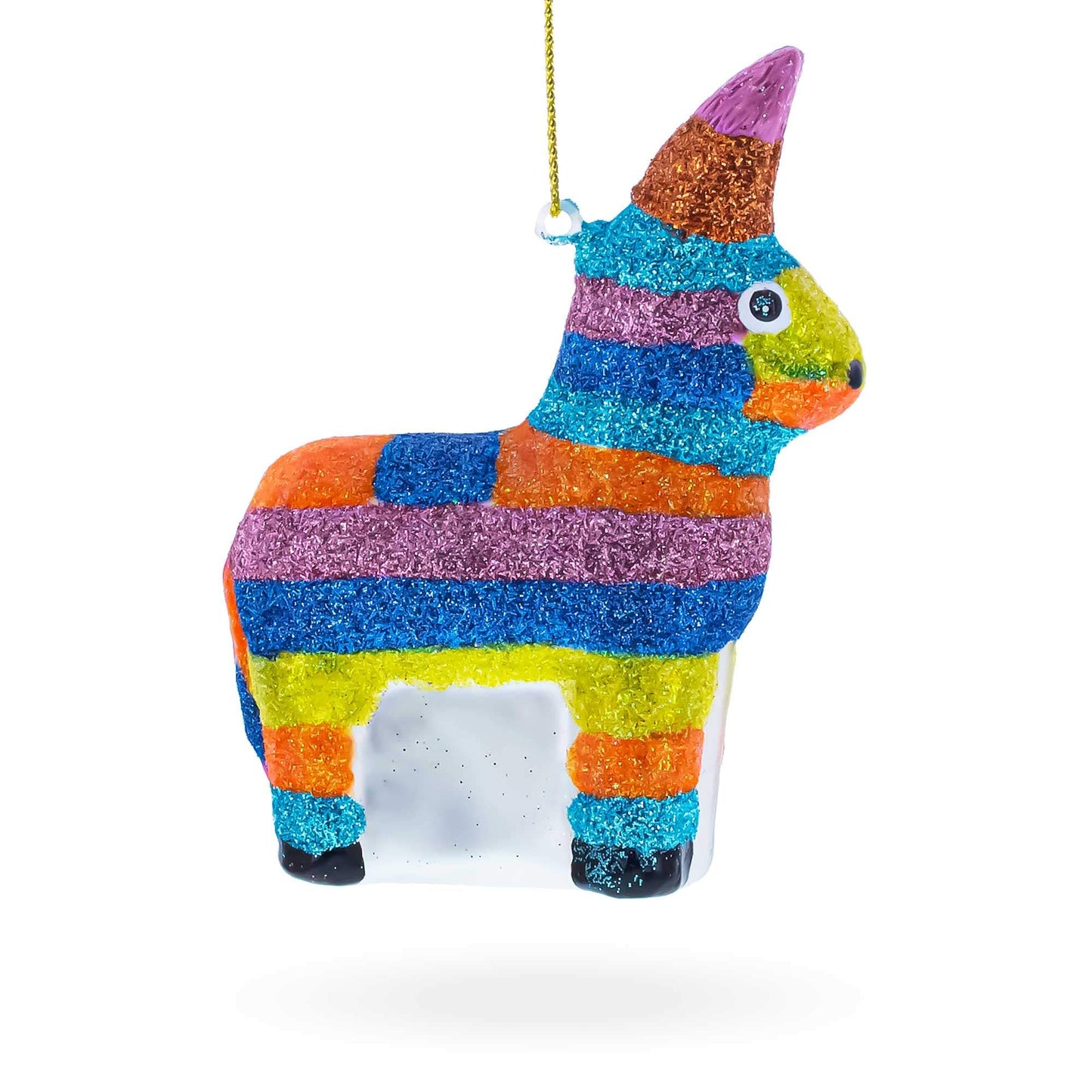 Donkey Pinata Glass Christmas Ornament