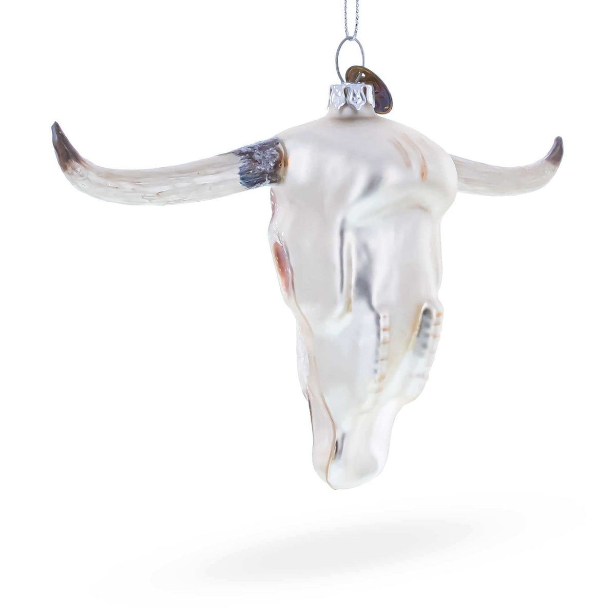 Cow Skull Glass Christmas Ornament
