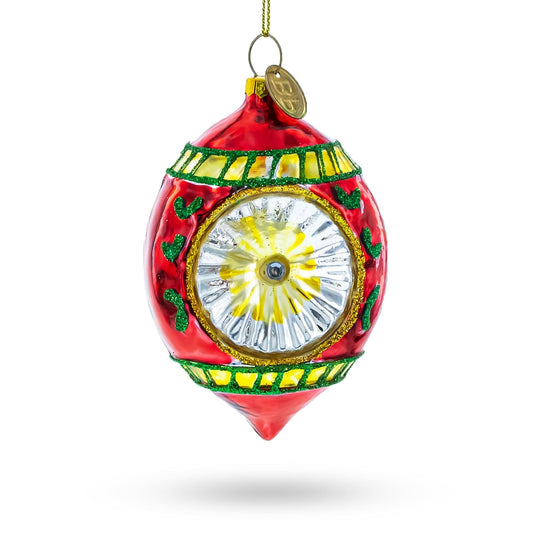 a red and gold christmas ornament