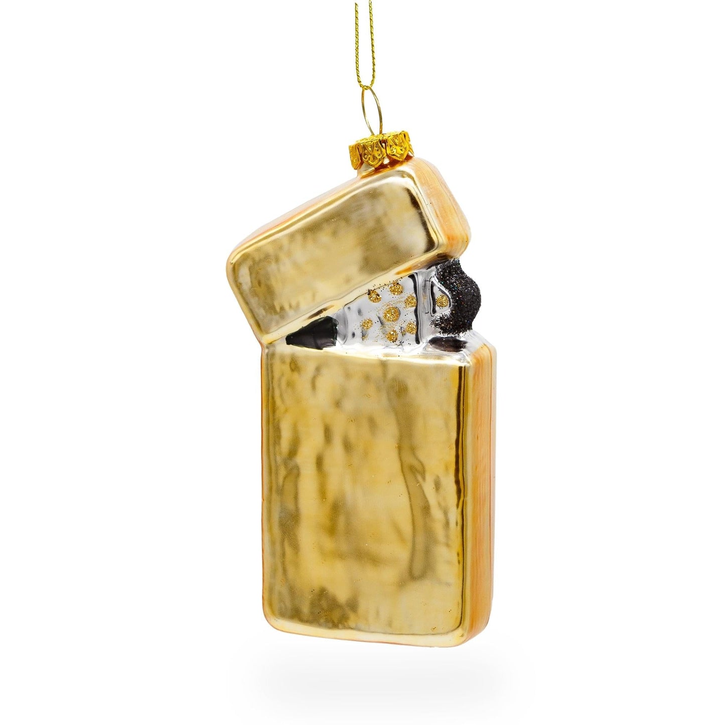 Lighter with USA Flag and Eagle Glass Christmas Ornament