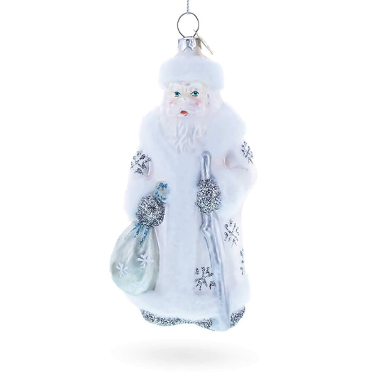 a white santa claus ornament