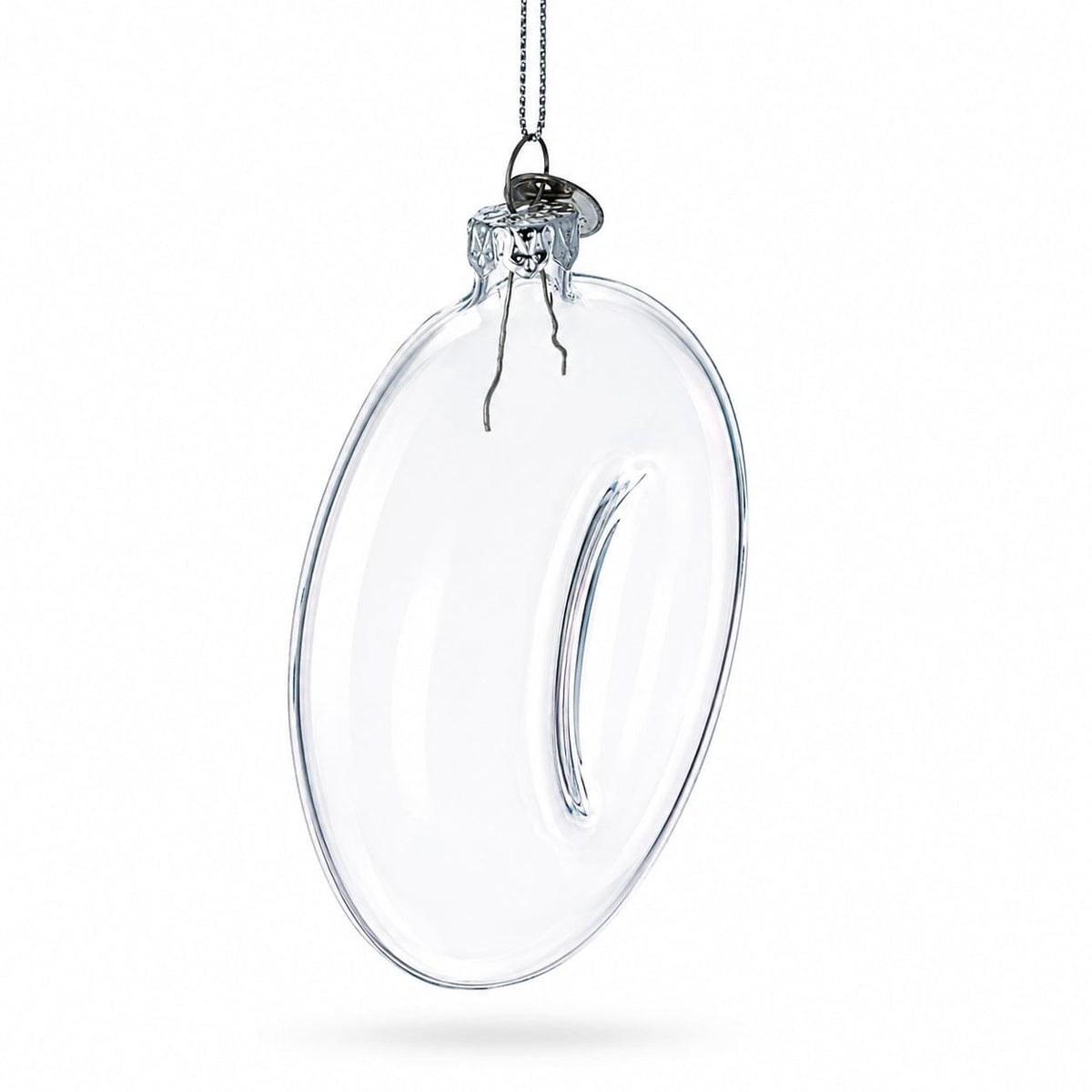 Doughnut Clear Glass Christmas Ornament