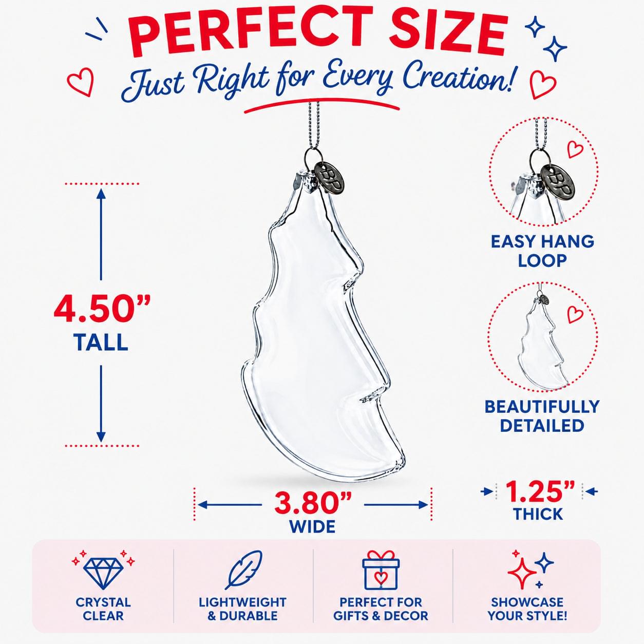Christmas Tree Clear Glass Christmas Ornament