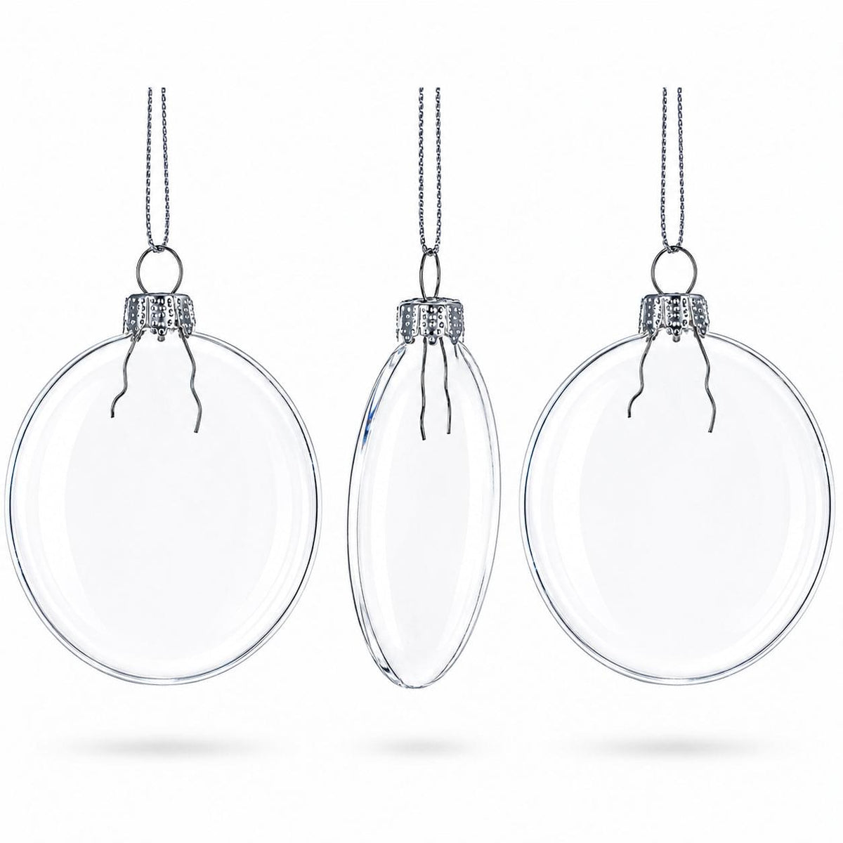 a group of clear ornaments