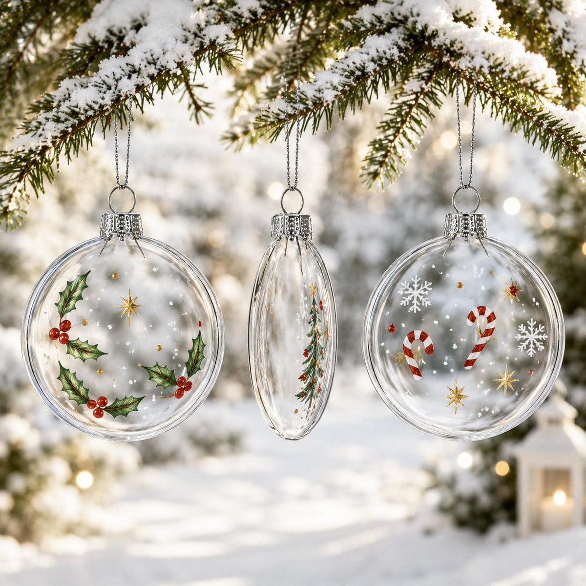 a group of ornaments from a tree