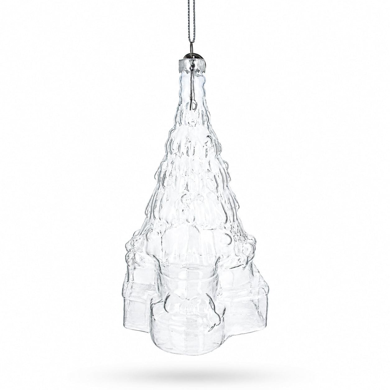 Gifts by Christmas Tree Clear Glass Christmas Ornament.