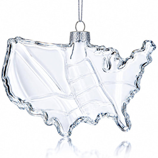 a glass ornament from a string