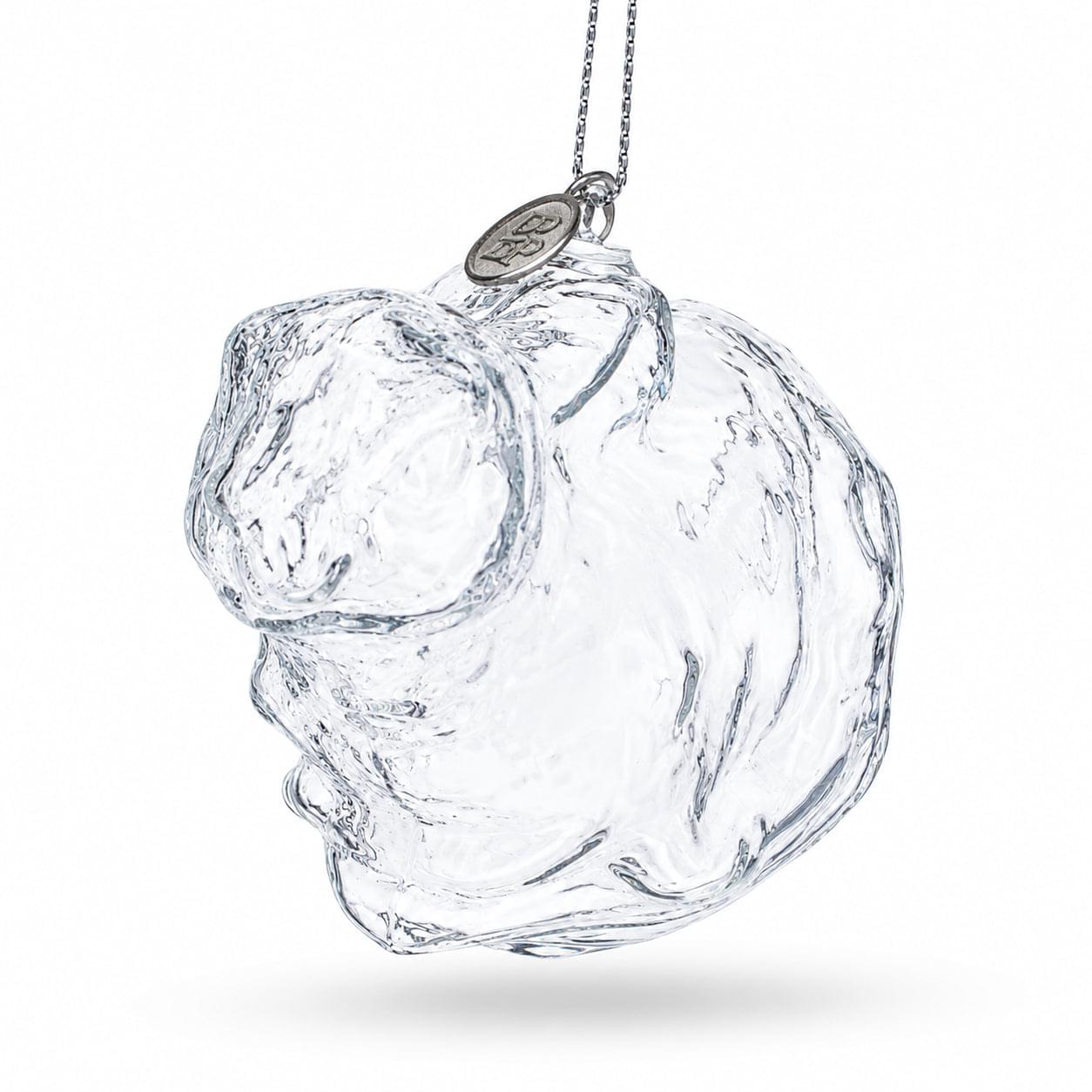Bunny Clear Glass Christmas Ornament