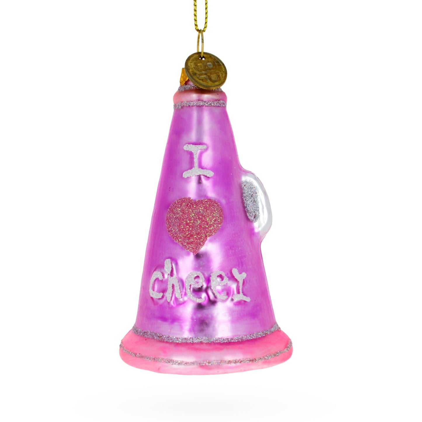 Pink Megaphone Glass Christmas Ornament