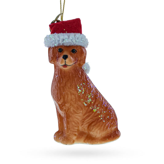 a dog ornament with a hat on it