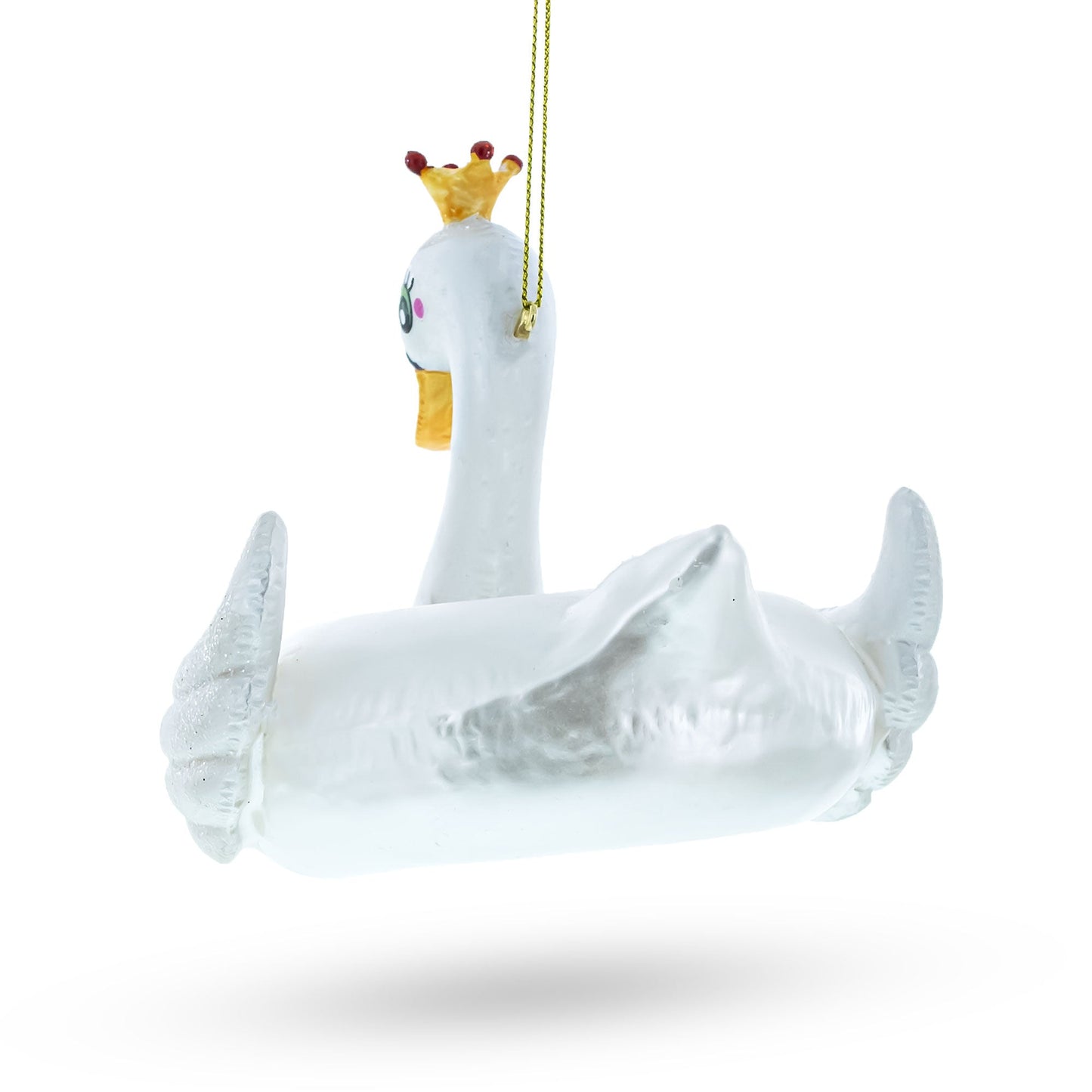 Regal Swan Floatie Queen Glass Christmas Ornament