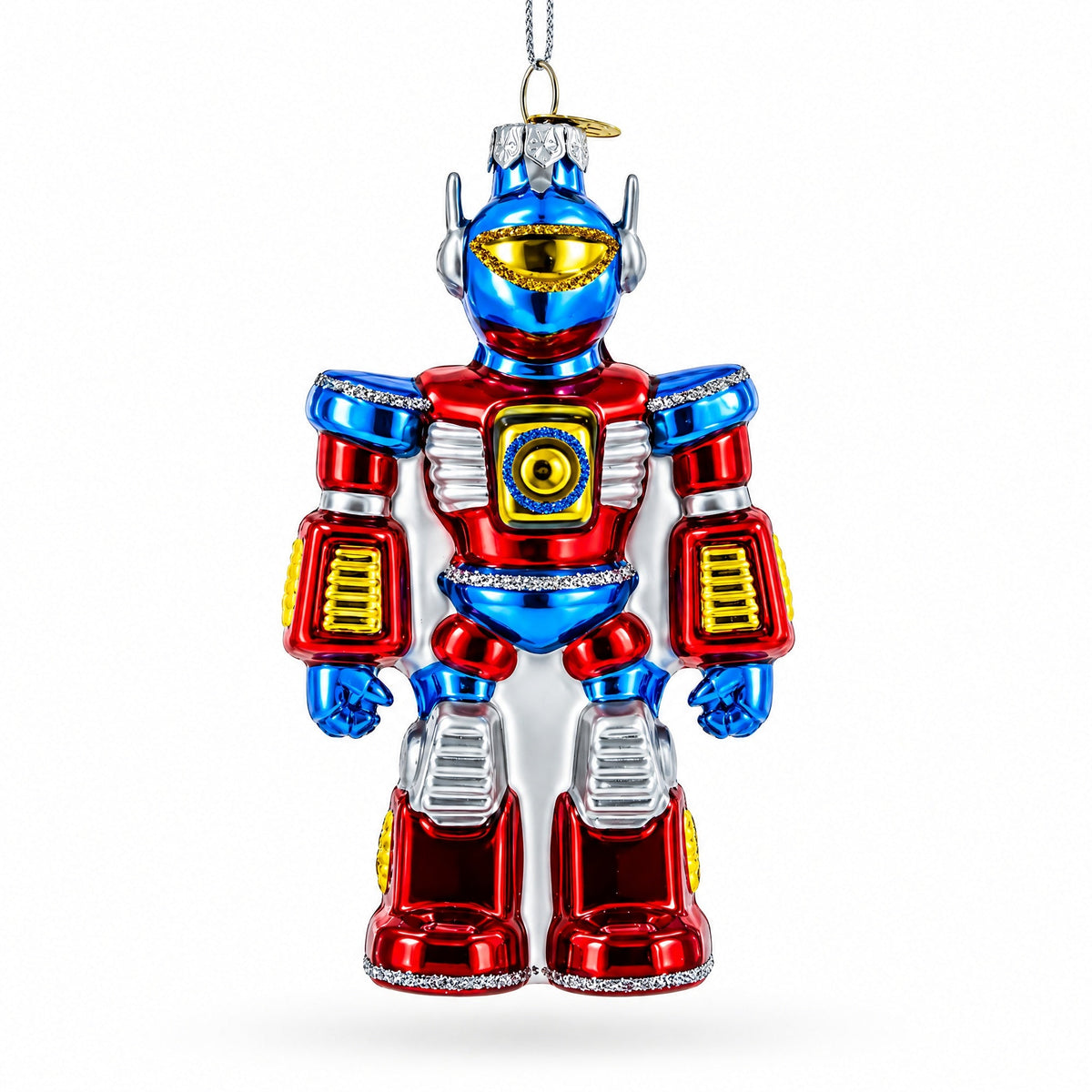 Shape-Shifting Robot Glass Christmas Ornament