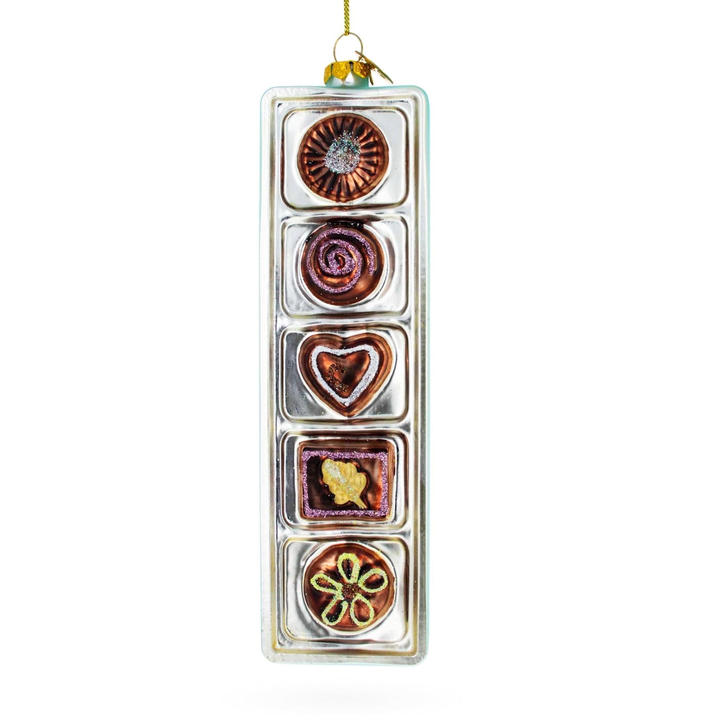 Box of Chocolates Glass Christmas Ornament