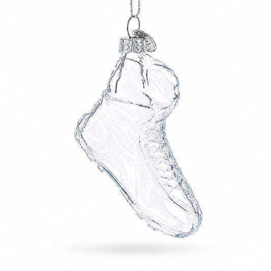 Running Shoe Clear Glass Christmas Ornament