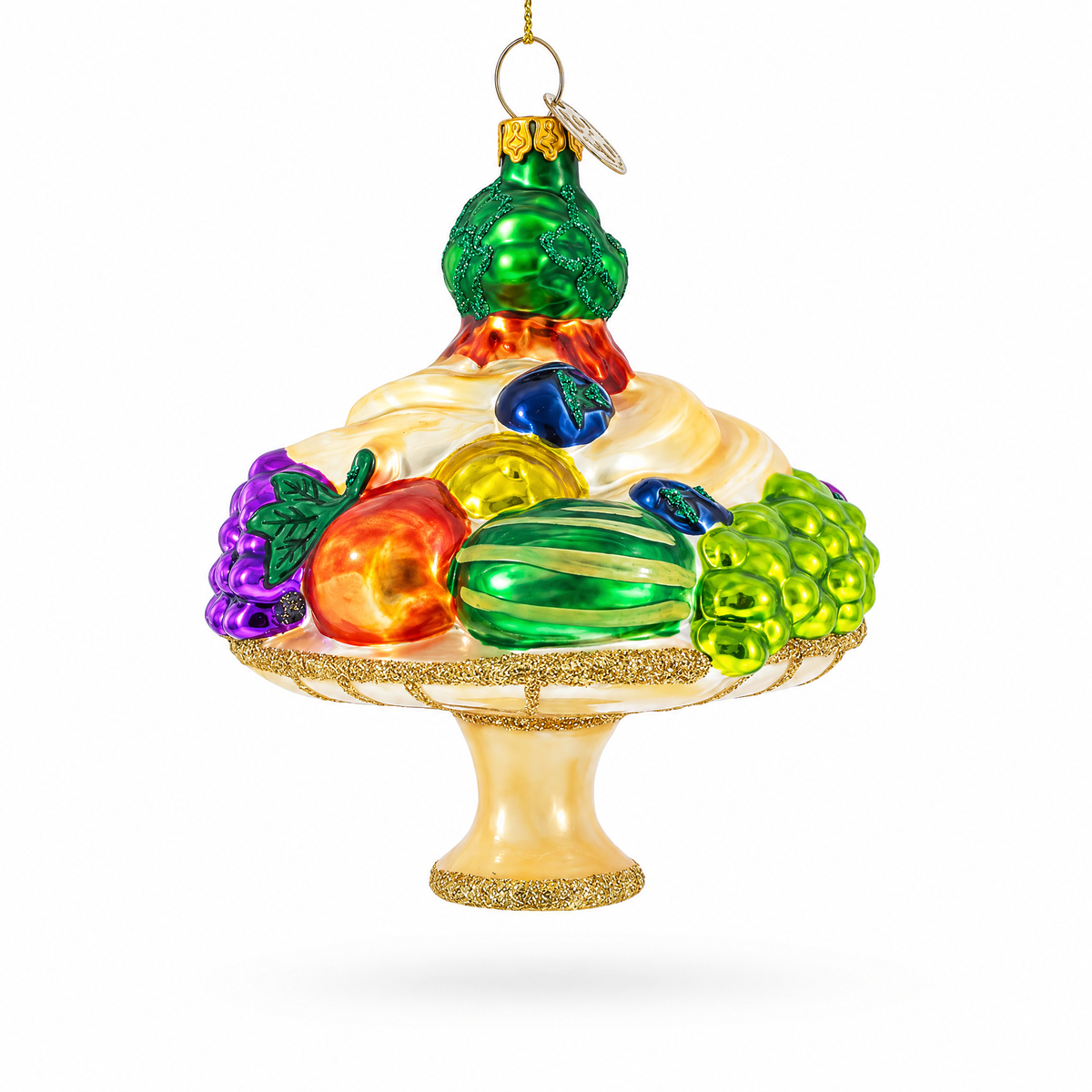 Sumptuous Fruit Platter Glass Christmas Ornament