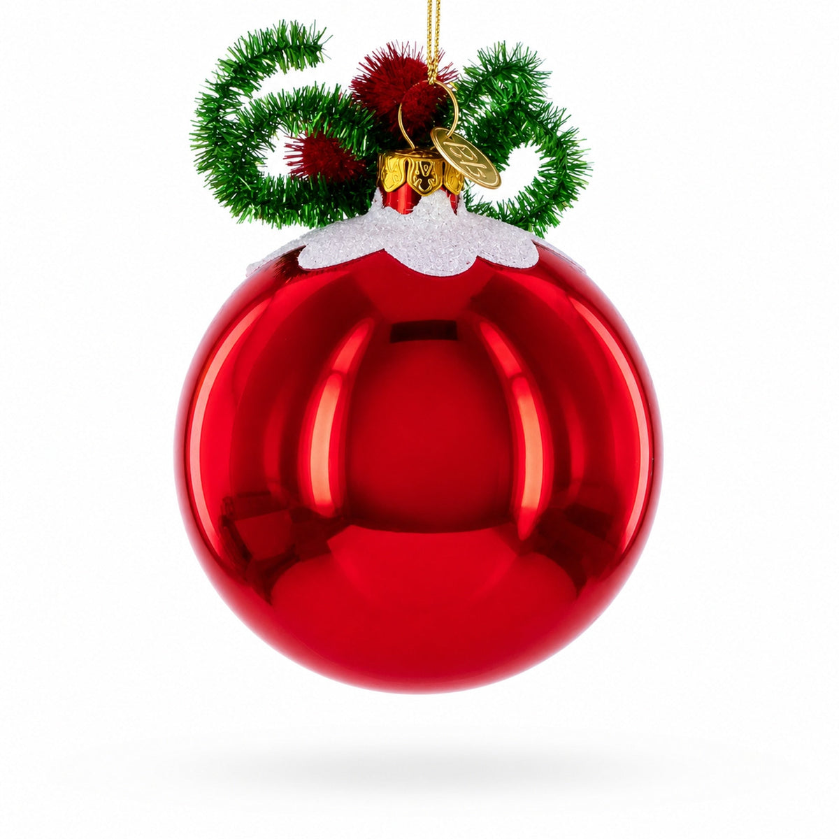 Festive Snowman and Christmas Tree Glass Ornament