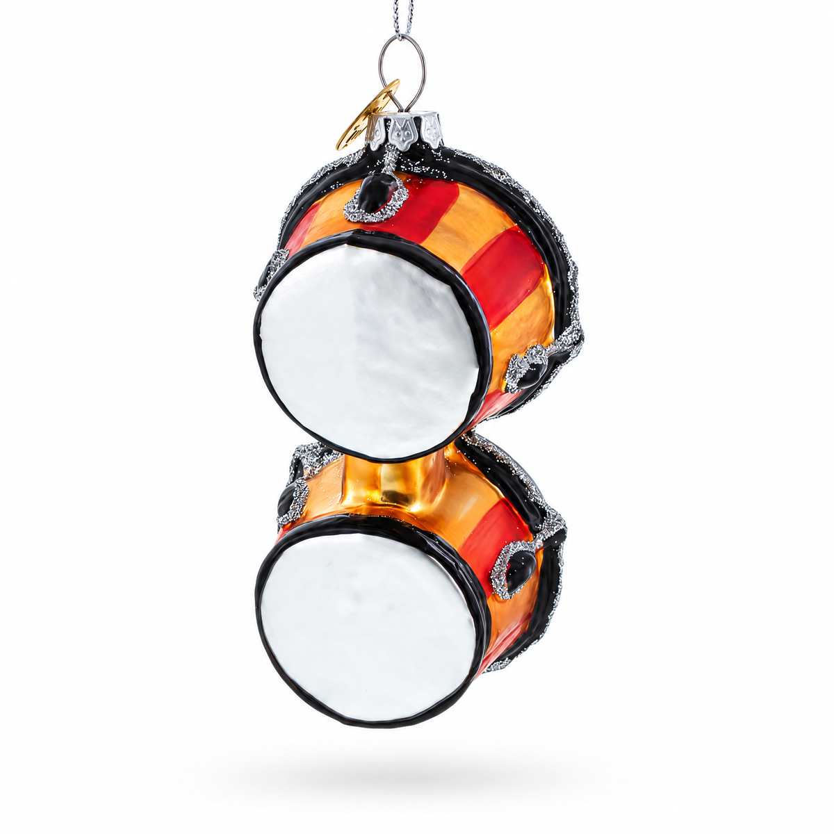 Rhythmic Bongo Drums Glass Christmas Ornament