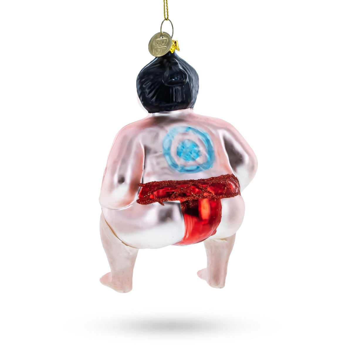 Sumo Wrestler Glass Christmas Ornament