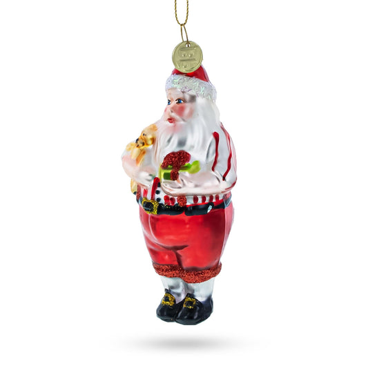 a santa claus ornament on a white background