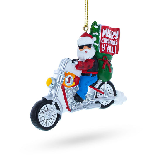 a christmas ornament on a motorcycle
