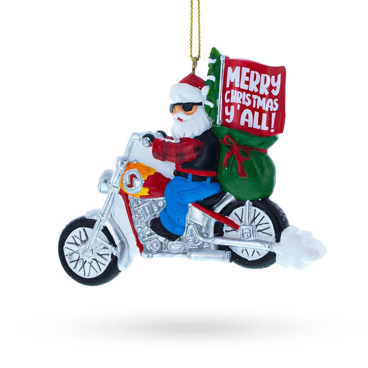 a christmas ornament on a motorcycle