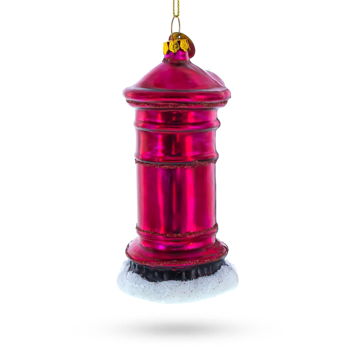 Red Mailbox with Letter to Santa Glass Christmas Ornament