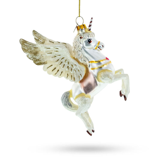a white unicorn ornament