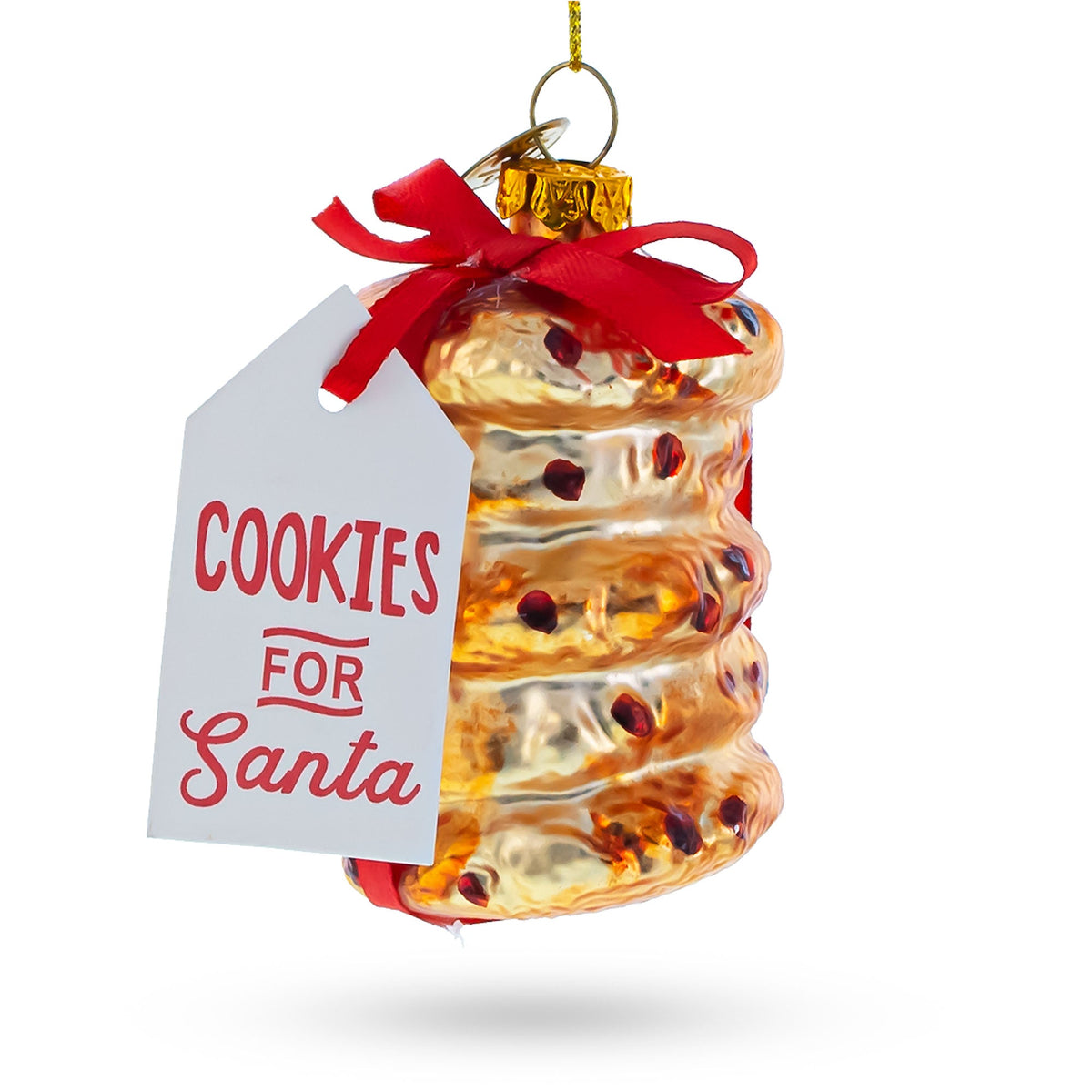 Cookies for Santa Glass Christmas Ornament